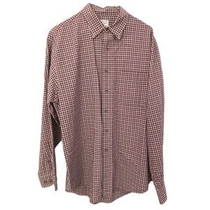 Field Gear Shirt Mens L Check/Plaid Long Sleeve Button Down Cotton/Wool Casual